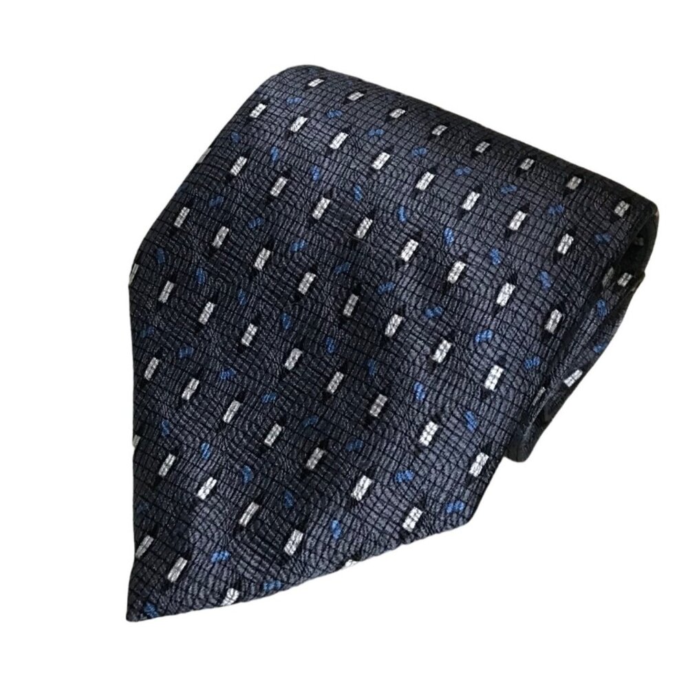 Jones New York Mens Silk Tie With Geometric Pattern